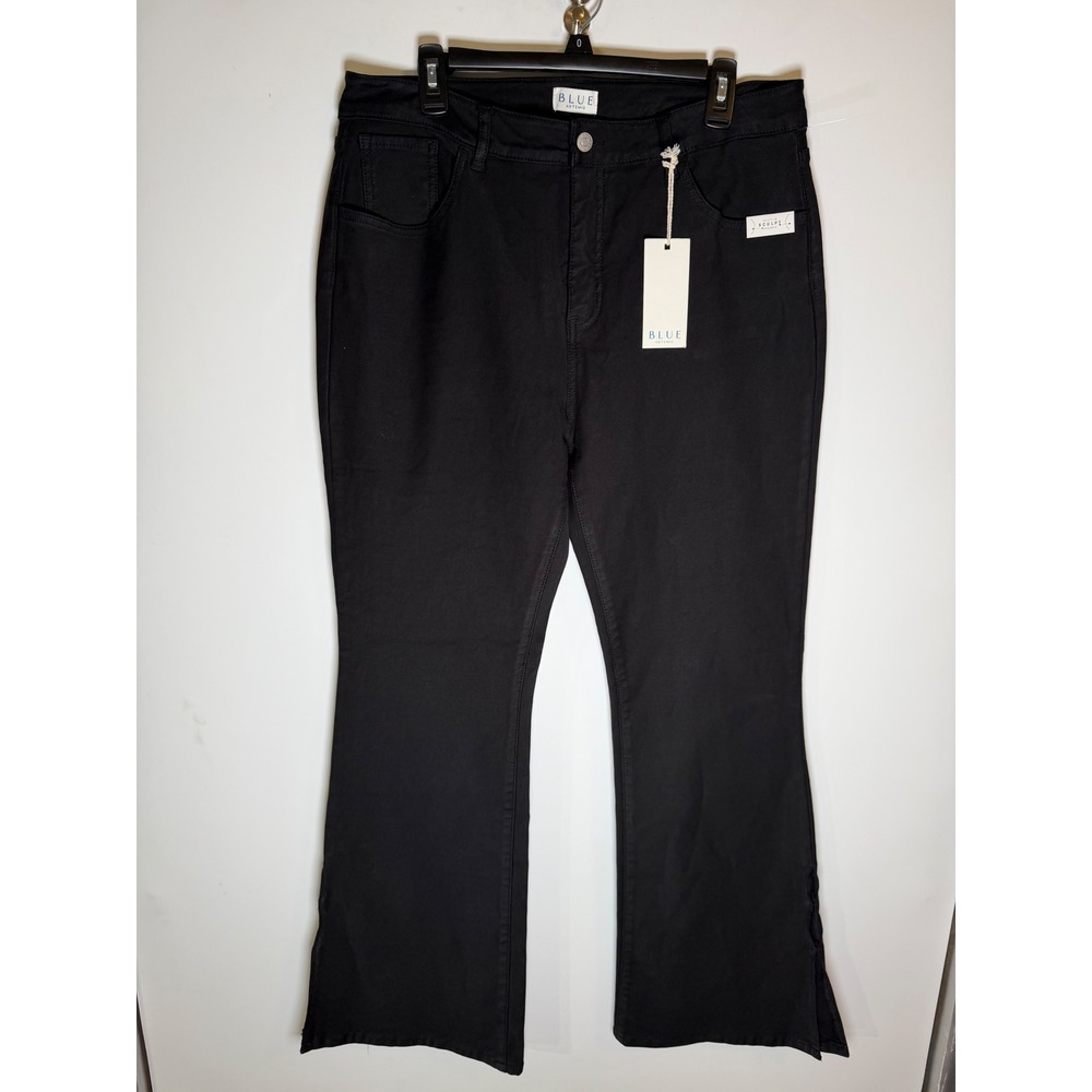 Blue Artemis Womens Sculpt Black Flare Jeans Slit Hem Size 16 NWT